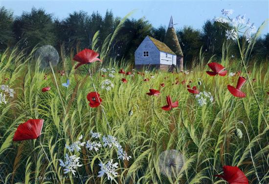 Paul Evans (1954-) Summertime near Horsmonden 11.5 x 17in.